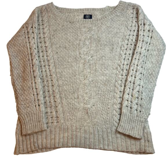 American Eagle Outfitters Sweaters - American Eagle Alpaca Wool‎ Blend Sweater Women's Large Cozy Cable Knit Pullover